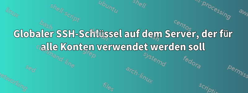 Globaler SSH-Schlüssel auf dem Server, der für alle Konten verwendet werden soll
