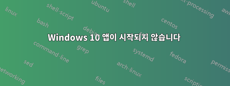 Windows 10 앱이 시작되지 않습니다