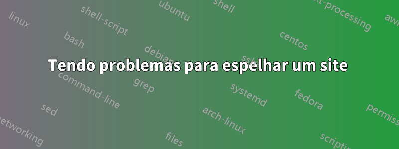 Tendo problemas para espelhar um site