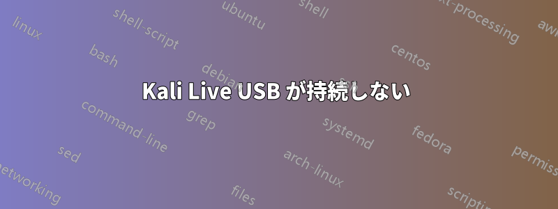 Kali Live USB が持続しない