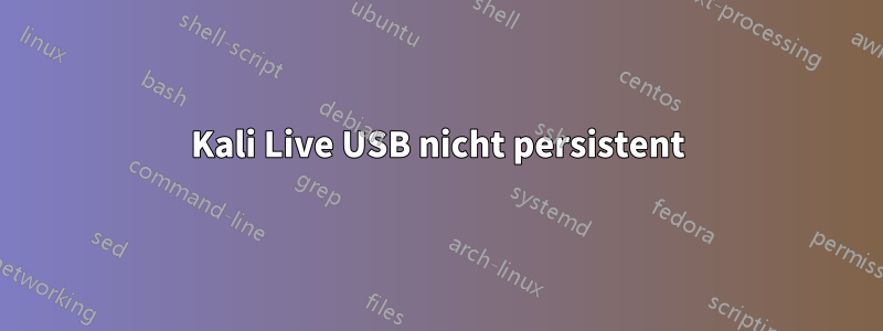 Kali Live USB nicht persistent