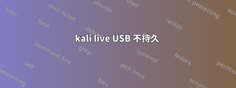 kali live USB 不持久