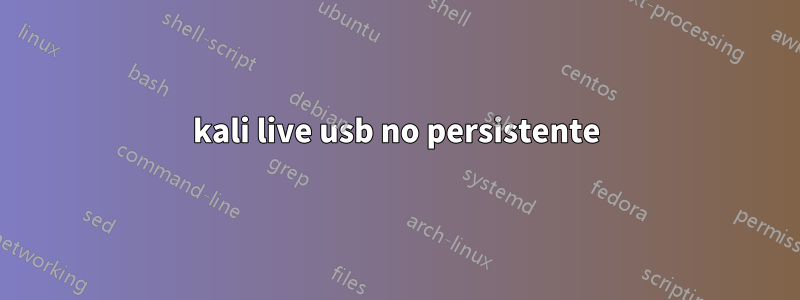 kali live usb no persistente