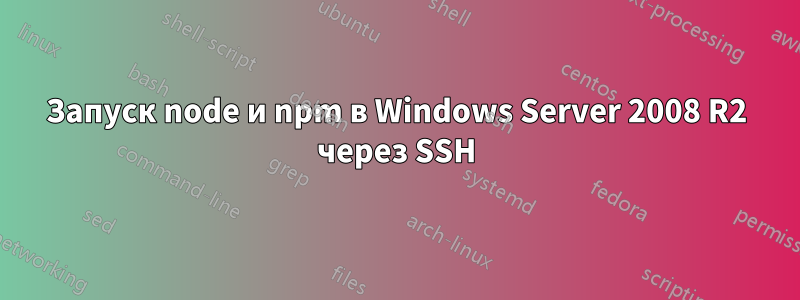 Запуск node и npm в Windows Server 2008 R2 через SSH
