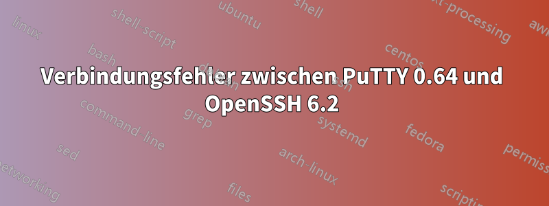 Verbindungsfehler zwischen PuTTY 0.64 und OpenSSH 6.2