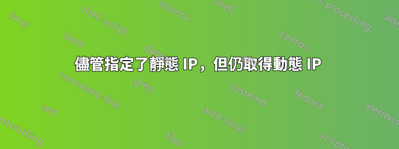 儘管指定了靜態 IP，但仍取得動態 IP