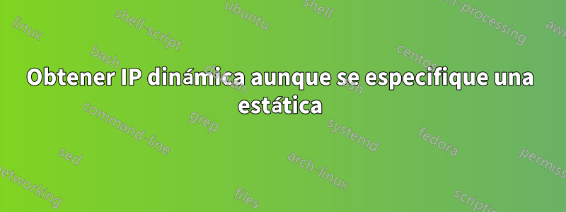 Obtener IP dinámica aunque se especifique una estática