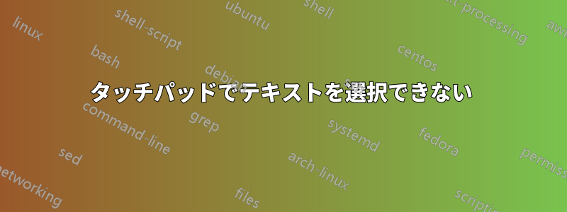 タッチパッドでテキストを選択できない