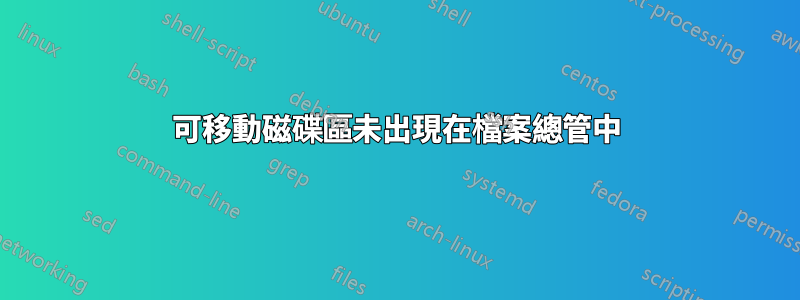 可移動磁碟區未出現在檔案總管中