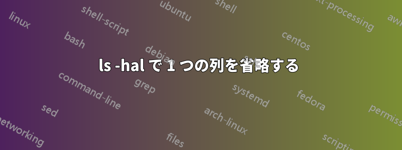 ls -hal で 1 つの列を省略する