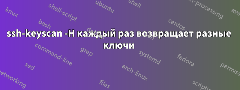 ssh-keyscan -H каждый раз возвращает разные ключи