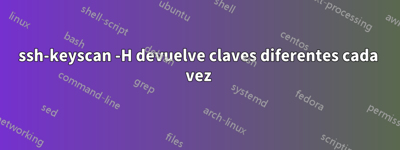 ssh-keyscan -H devuelve claves diferentes cada vez