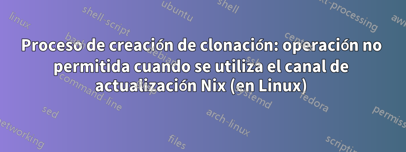 Proceso de creación de clonación: operación no permitida cuando se utiliza el canal de actualización Nix (en Linux)