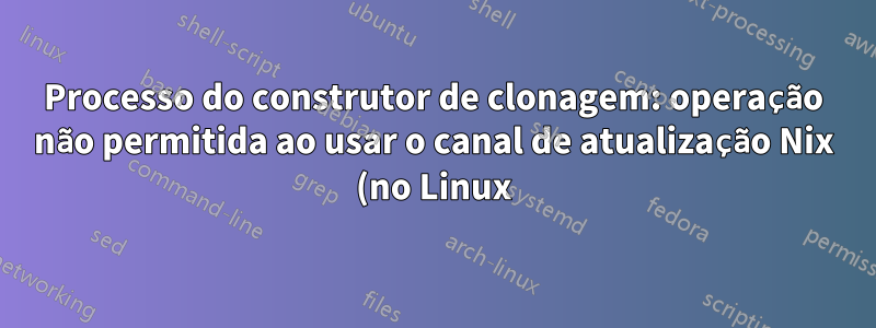 Processo do construtor de clonagem: operação não permitida ao usar o canal de atualização Nix (no Linux)