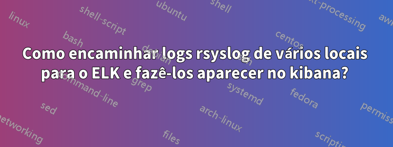 Como encaminhar logs rsyslog de vários locais para o ELK e fazê-los aparecer no kibana?