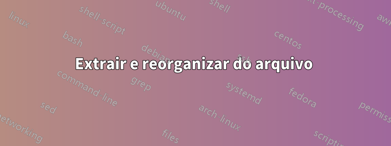 Extrair e reorganizar do arquivo