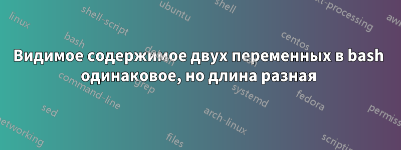 Видимое содержимое двух переменных в bash одинаковое, но длина разная