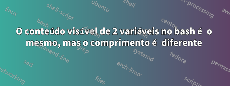 O conteúdo visível de 2 variáveis ​​​​no bash é o mesmo, mas o comprimento é diferente