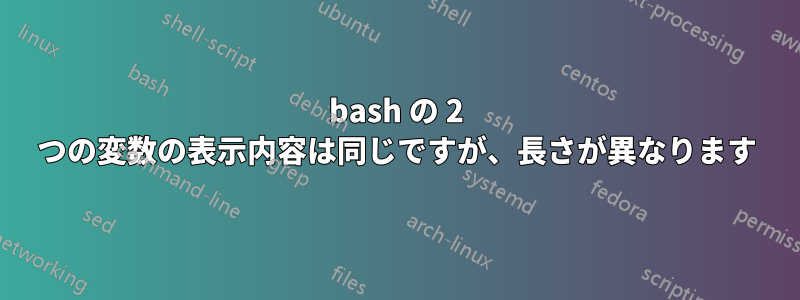 bash の 2 つの変数の表示内容は同じですが、長さが異なります
