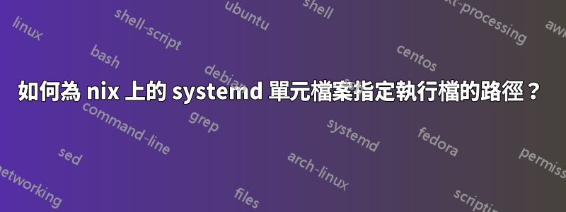 如何為 nix 上的 systemd 單元檔案指定執行檔的路徑？