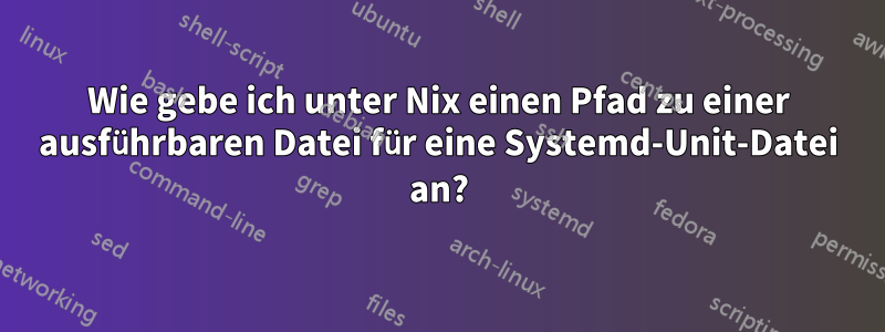 Wie gebe ich unter Nix einen Pfad zu einer ausführbaren Datei für eine Systemd-Unit-Datei an?