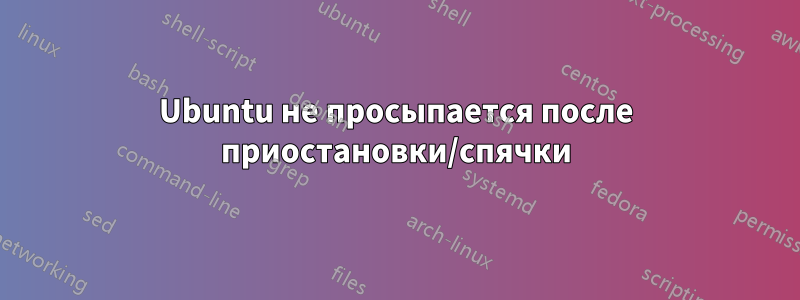 Ubuntu не просыпается после приостановки/спячки