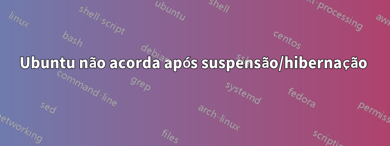 Ubuntu não acorda após suspensão/hibernação