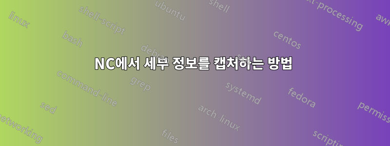 NC에서 세부 정보를 캡처하는 방법