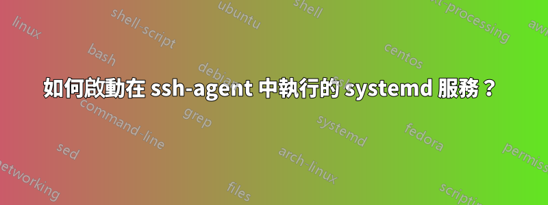如何啟動在 ssh-agent 中執行的 systemd 服務？