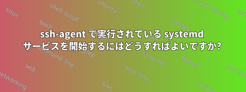 ssh-agent で実行されている systemd サービスを開始するにはどうすればよいですか?