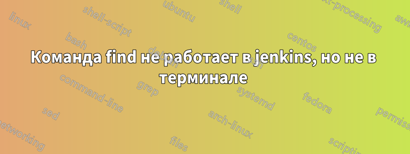 Команда find не работает в jenkins, но не в терминале
