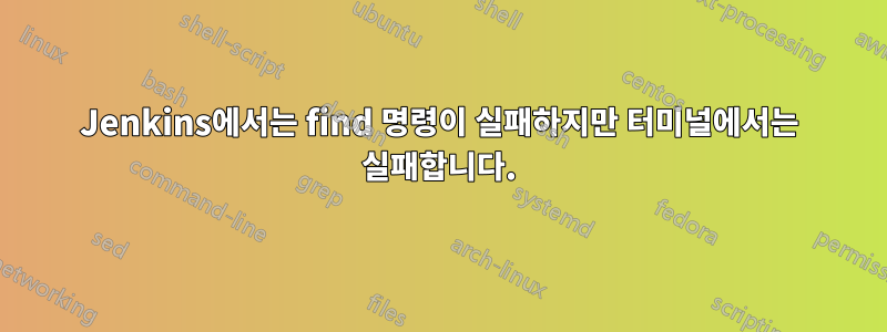 Jenkins에서는 find 명령이 실패하지만 터미널에서는 실패합니다.