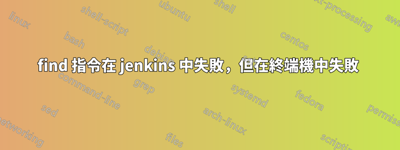 find 指令在 jenkins 中失敗，但在終端機中失敗