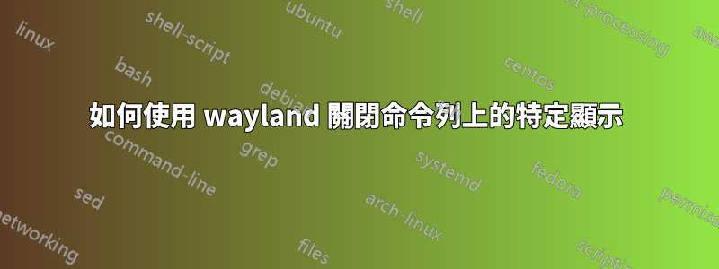 如何使用 wayland 關閉命令列上的特定顯示