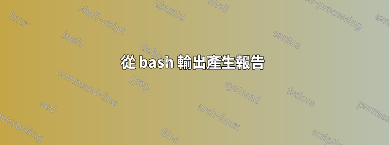 從 bash 輸出產生報告
