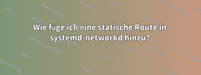 Wie füge ich eine statische Route in systemd-networkd hinzu?