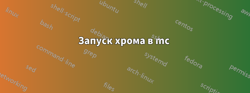 Запуск хрома в mc