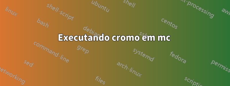 Executando cromo em mc