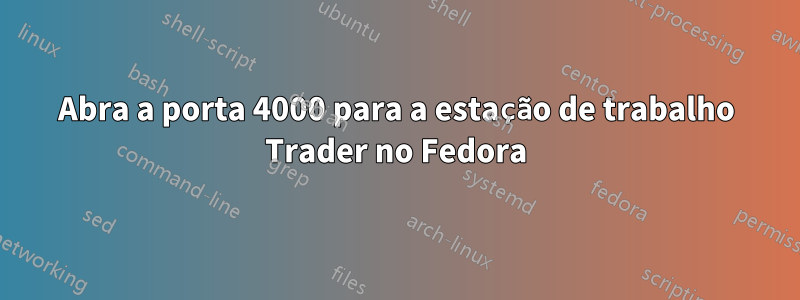 Abra a porta 4000 para a estação de trabalho Trader no Fedora