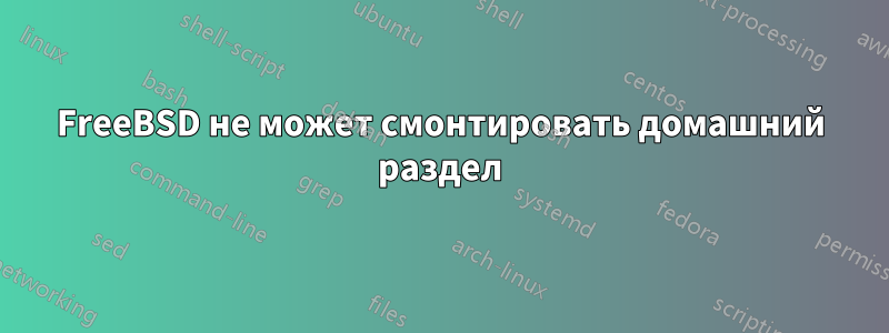 FreeBSD не может смонтировать домашний раздел