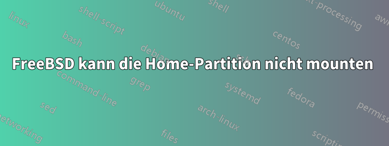 FreeBSD kann die Home-Partition nicht mounten