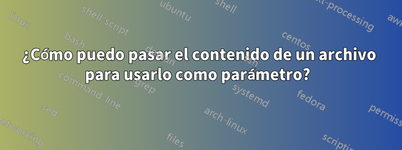 ¿Cómo puedo pasar el contenido de un archivo para usarlo como parámetro? 