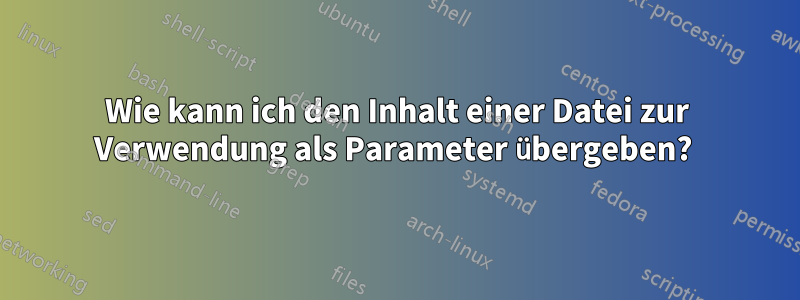 Wie kann ich den Inhalt einer Datei zur Verwendung als Parameter übergeben? 