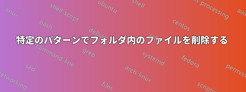 特定のパターンでフォルダ内のファイルを削除する