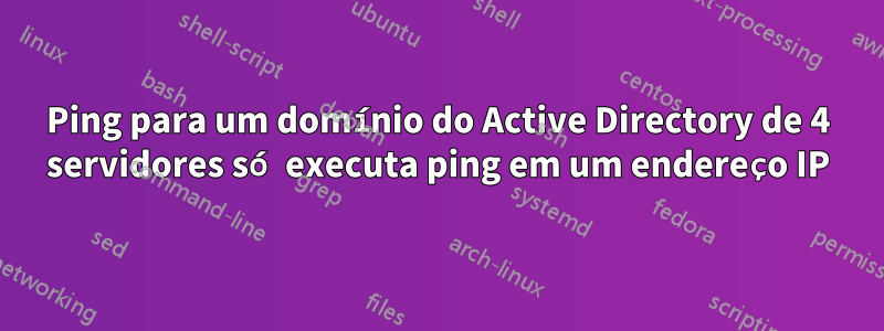 Ping para um domínio do Active Directory de 4 servidores só executa ping em um endereço IP
