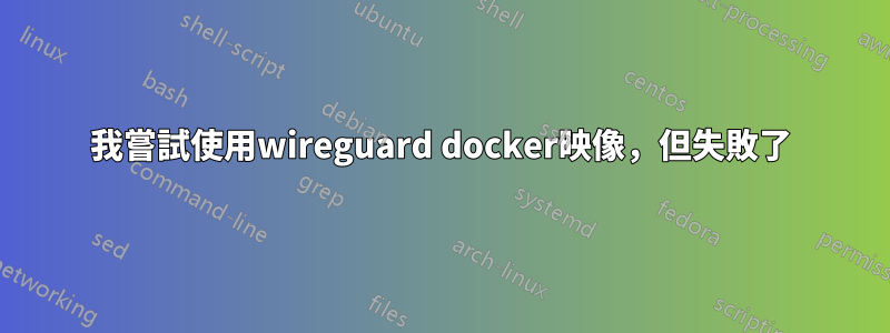 我嘗試使用wireguard docker映像，但失敗了
