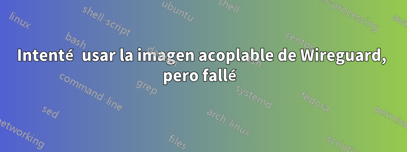 Intenté usar la imagen acoplable de Wireguard, pero fallé