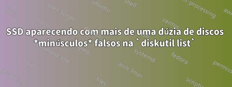SSD aparecendo com mais de uma dúzia de discos *minúsculos* falsos na `diskutil list`