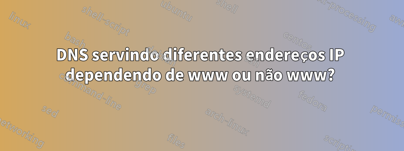 DNS servindo diferentes endereços IP dependendo de www ou não www?