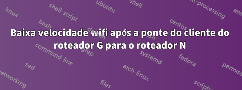 Baixa velocidade wifi após a ponte do cliente do roteador G para o roteador N